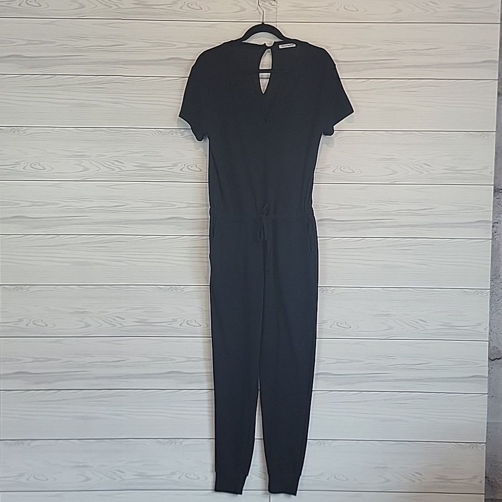 Theo & Spence Summer Drawstring Jumpsuit - Black Womens Size M